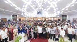 Menteri Pertahanan, Prabowo Subianto Menghadiri forum silaturahmi 'Sarapan Bareng 1000 Guru Ngaji Se-DIY' di Prima SR Hotel and Convention, Kabupaten Sleman. (Dok. Tim Media Prabowo Subianto)