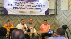Foto : Laporan Riset Persepsi Masyarakat GOGO BANGUN NEGERI (GBN) terhadap Capres dengan Tema: Peluang Yusril Ihza Mahendra Menjadi Cawapres Prabowo Subianto. (Dok.Ist)
