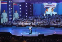 Acara Konsolidasi Pemenangan Prabowo-Gibran kepada para seluruh kader dan relawan yang hadir di Sentul International Convention Center, Bogor, Jawa Barat. (Dok. Tim Media Prabowo-Gibran)