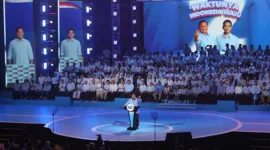 Acara Konsolidasi Pemenangan Prabowo-Gibran kepada para seluruh kader dan relawan yang hadir di Sentul International Convention Center, Bogor, Jawa Barat. (Dok. Tim Media Prabowo-Gibran)