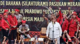 Capres nomer urut 2 Prabowo Subianto saat menghadiri acara Bahaupm Bide Bahana (Silaturahmi) di Kafe Kluwi, Pontianak, Kalimantan Barat, Sabtu (20/1/2024). (Dok. TKN Prabowo Gibran) 