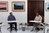 Calon Presiden Prabowo Subianto bersilaturahmi  dengan Susilo Bambang Yudhoyono (SBY) di Pacitan, Jawa Timur. (Dok. Tim Media Prabowo)