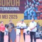 Presiden RI Prabowo Subianto saat menghadiri peringatan Hari Buruh Internasional di Lapangan Monas, Jakarta, Kamis (1/5/2025). (Dok. Tim Media Prabowo Subianto)